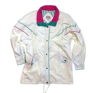 Vintage 80s 90s Sailor Yacht Windbreaker Jacket NYC Colorblock L